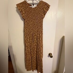 Floral Brown Maxi Dress